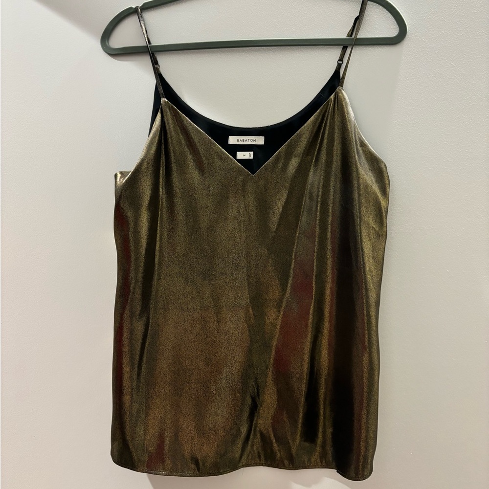 Aritzia Babaton Gold Tank Blouse